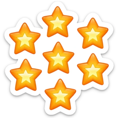 5 orange stars sticker