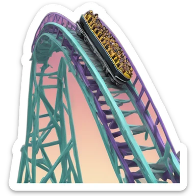 rollercoaster down sticker