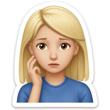 head holding ear like you cant hear someone blonde girl sticker