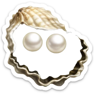 Oyster with pearl sticker