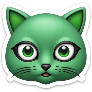 Gata con ojos verdes y negro sticker