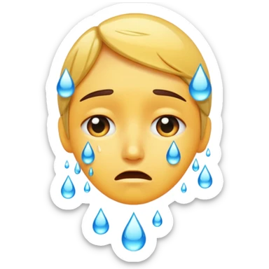 Tears falling sticker