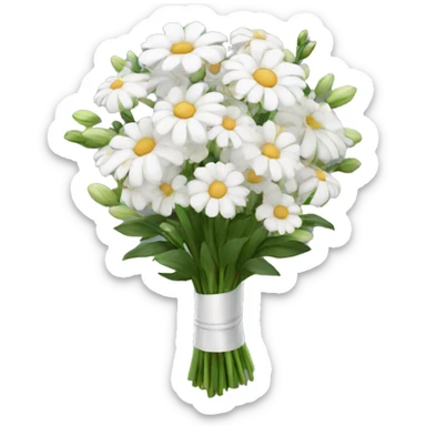 white bouquet sticker