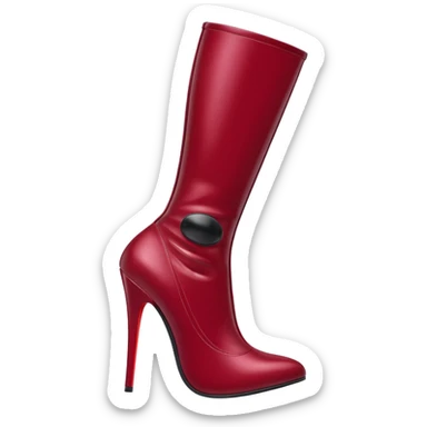 burgundy red latex high heel boots sticker