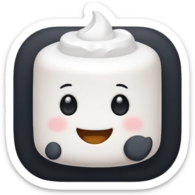 cute animated marshmallow sticker