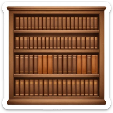 Brown bookshelves with books different shades of brown sticker