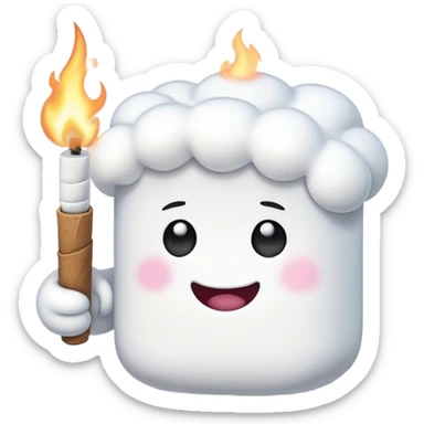marshmallow OG character smoking weed sticker