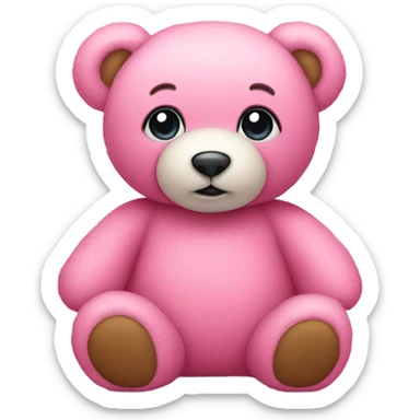 Pink teddy bear sticker
