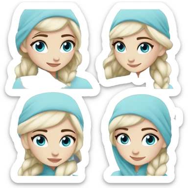 Hijabi elsa princess freckless blue eyes  sticker