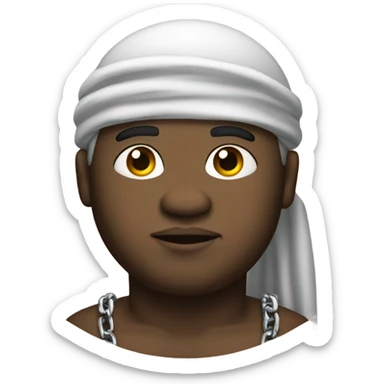 fat black man with chain and durag sticker