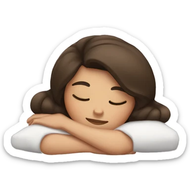 Brunette girl sleeping sticker