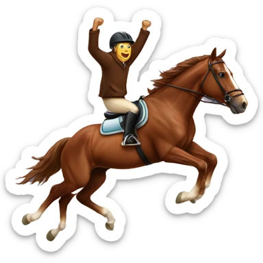 Brown horse jumping sticker