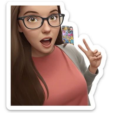 girl with glasses indoors sticker