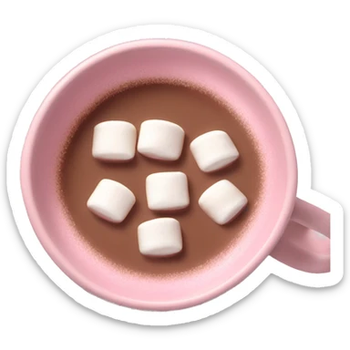 Light Pink mug of hot chocolate with marshmallows  sticker