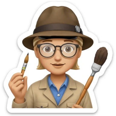 Archaeologist with brush sticker