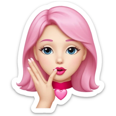 blowing a kiss with a hand sticker