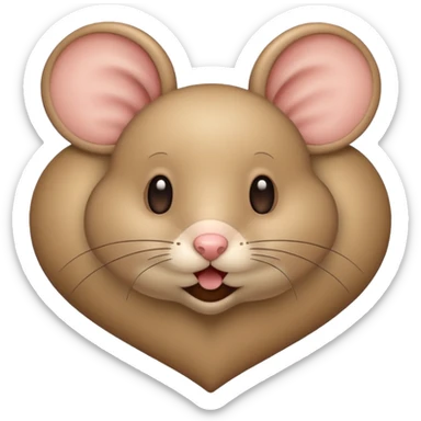 beige heart with mouse sticker
