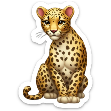 pin-up leopard sticker