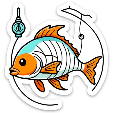 Fish fishing sticker