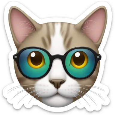 Cat with sunglasses sticker
