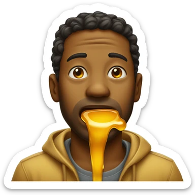 man with honey dripping from his mouth  sticker