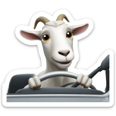 goat driving home sticker