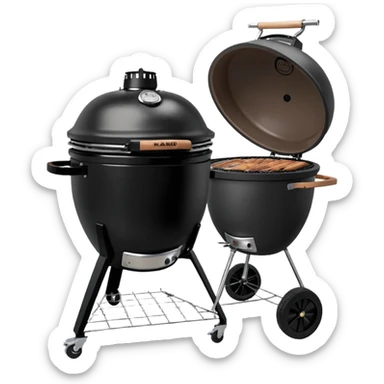 Black large primo kamado bbq on weels sticker