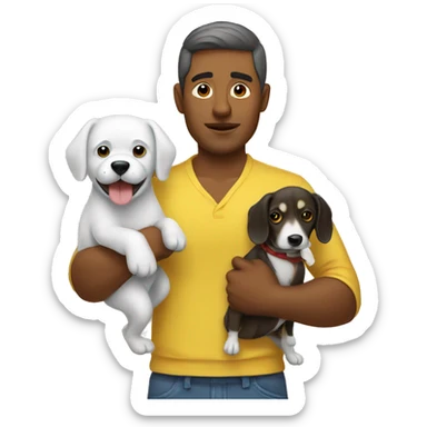 Colombian man holding dog  sticker