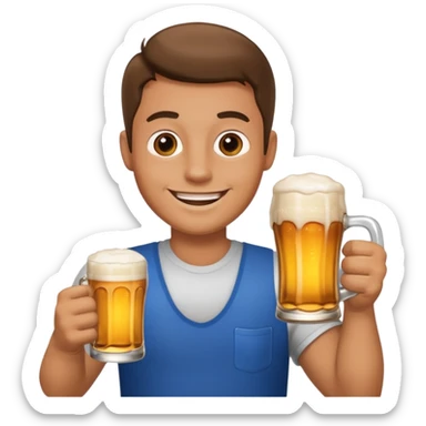 hombre con una cerveza sticker