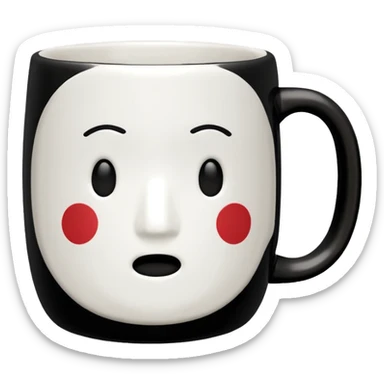 cute mug simplepattern no face sticker