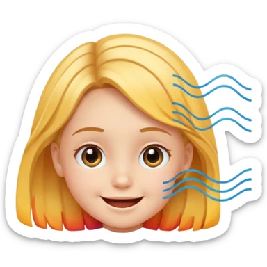 smiling child face with sound waves sticker