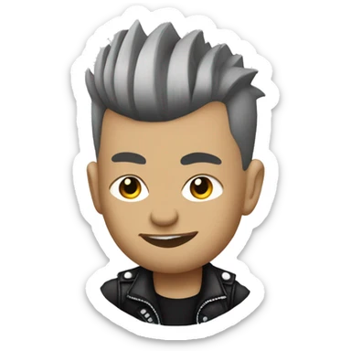 punk rocker with mowhawk haircut and tattoos sticker