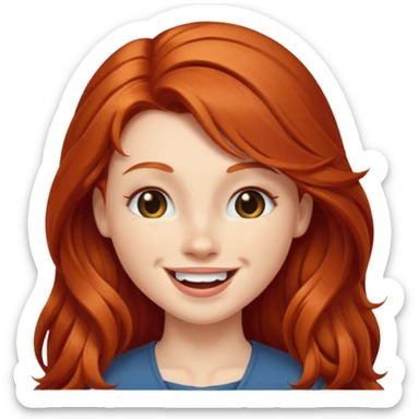 Long haired redhead winking  sticker