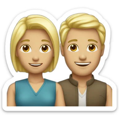 Blonde men couple sticker