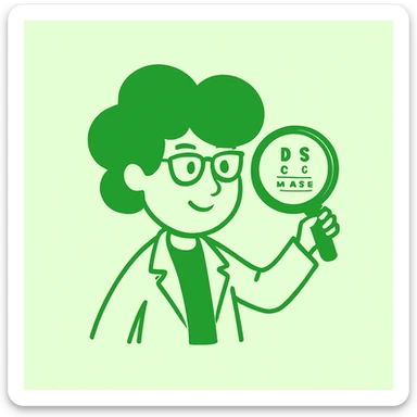 An eye doctor emoji in doodle style with a green color sticker