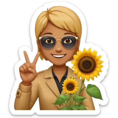 sonnenblumenstrauch mit ok zeichen sticker