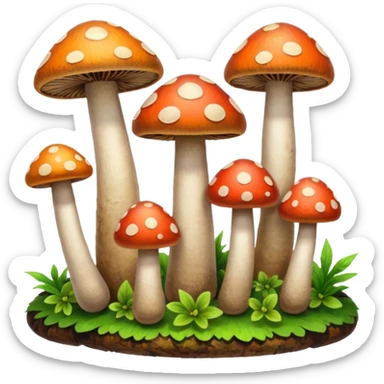 colored mushrooms sticker