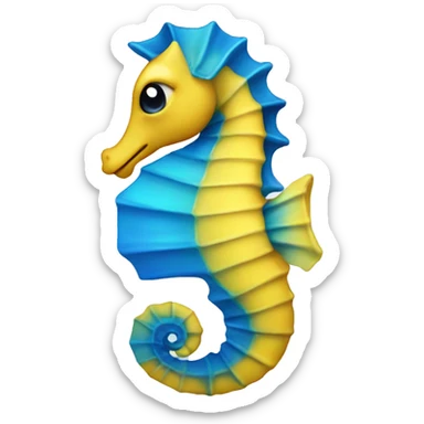 Yellow-blue seahorse sticker