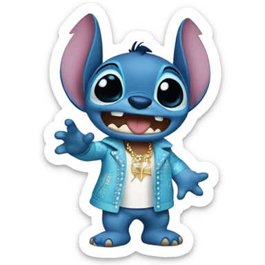Stitch from lilo and stitch dressed as elvis sticker