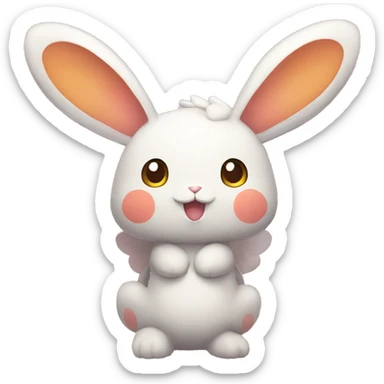 Kawaii Bunny-Butterfly-Pokémon-Fakémon Full Body sticker