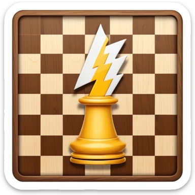a lightning bolt on a chess board sticker