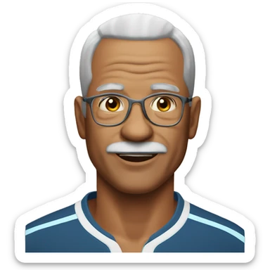 65yo man tennis less hair sticker