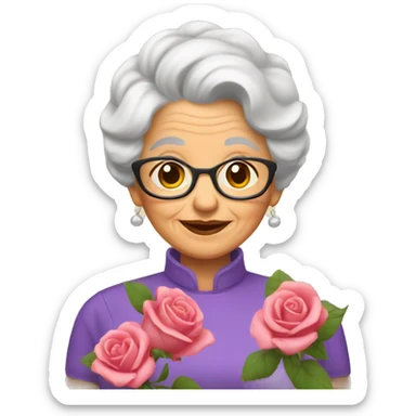 Abuelita con rosas  sticker