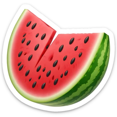 Watermelon slice with star-shaped seeds. sticker