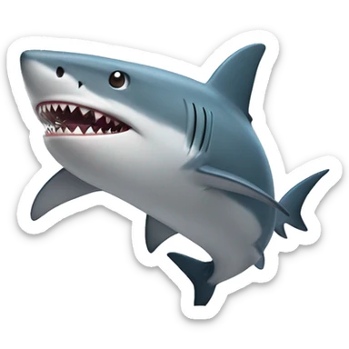 shark with legs and arms, flexing biceps sticker