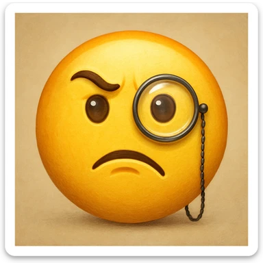 yellow face with monocle emoji sticker