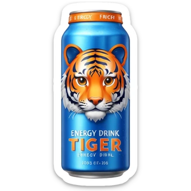 a bottle energy drink with a tiger on it sticker