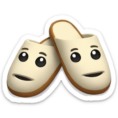 Slippers with a face sticker