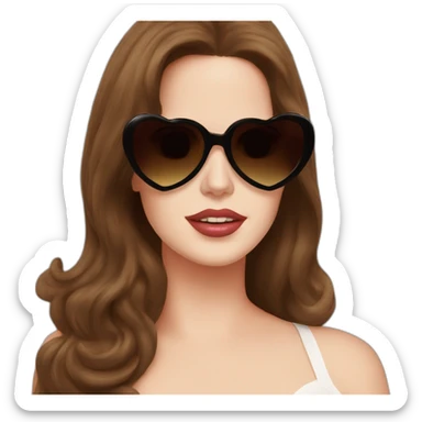 Lana Del rey with heart sunglasses sticker