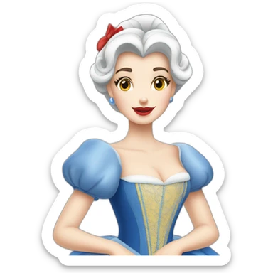blanche neige serrant la main de cendrillon sticker
